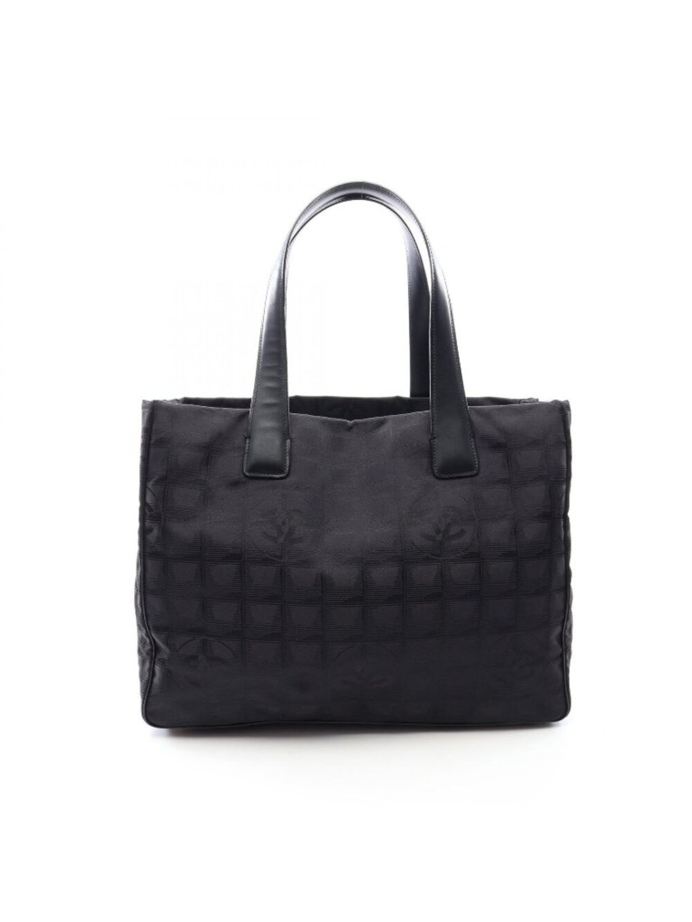 Chanel Tote Bag New Travel Line MM Black Leather MM